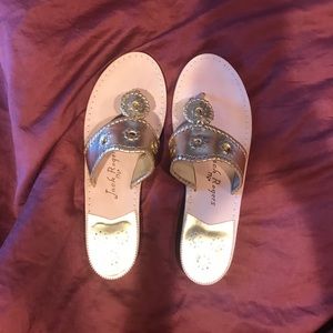 Size 11 Jack Rodgers gold sandals